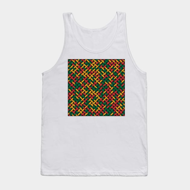 Weave Pattern (Rasta Colours) Tank Top by John Uttley